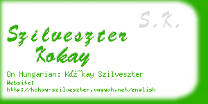 szilveszter kokay business card
